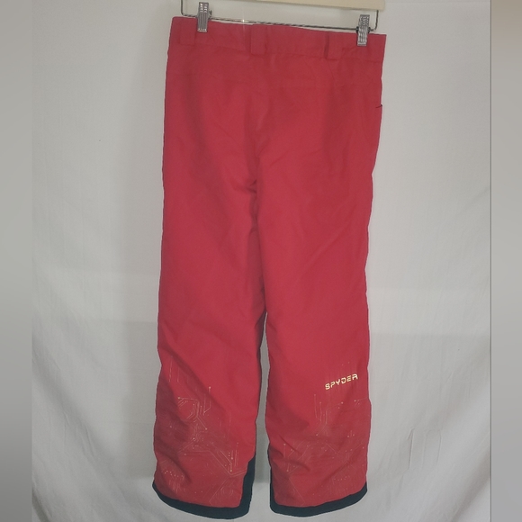 Spyder Marvel Winter Snow Pants Youth Kids Size 14 Red Spider Web 28X27 - Picture 2 of 5